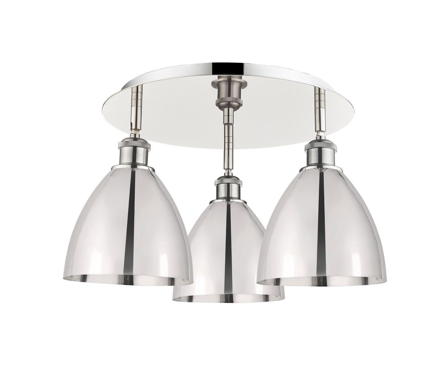 Innovations - 516-3C-PN-MBD-75-PN - Three Light Flush Mount - Downtown Urban - Polished Nickel