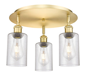 Innovations - 516-3C-SG-G804 - Three Light Flush Mount - Downtown Urban - Satin Gold