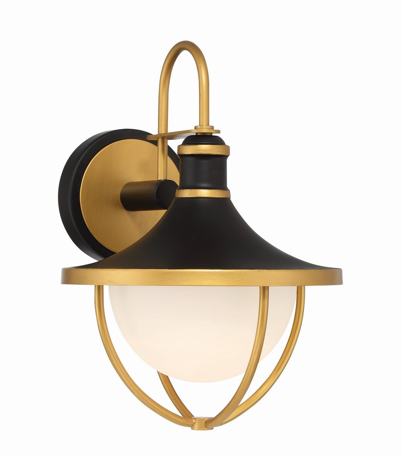 Crystorama - ATL-701-MK-TG - One Light Outdoor Wall Sconce - Atlas - Matte Black / Textured Gold