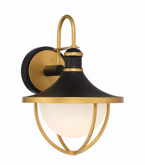 Crystorama - ATL-701-MK-TG - One Light Outdoor Wall Sconce - Atlas - Matte Black / Textured Gold