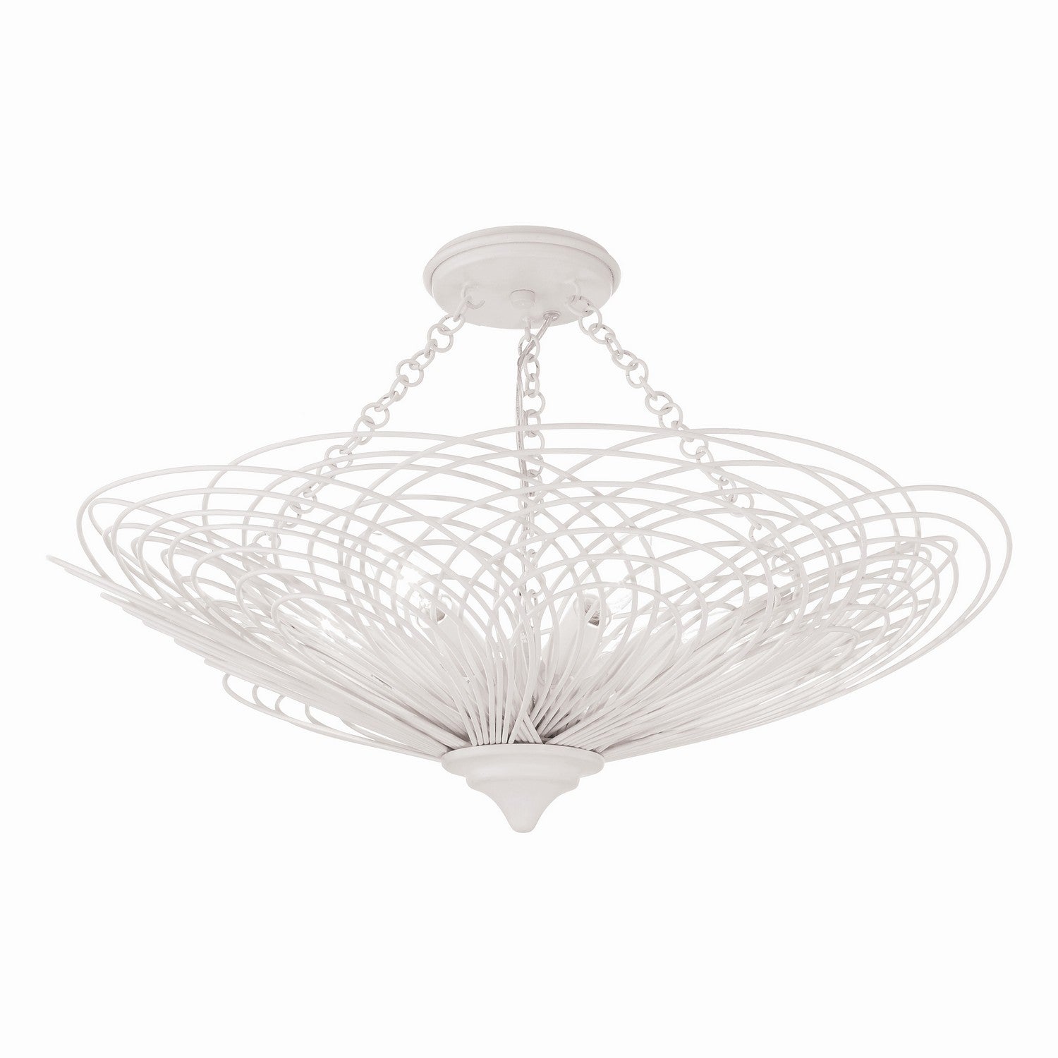 Crystorama - DOR-B7706-MT_CEILING - Six Light Semi Flush Mount - Doral - Matte White