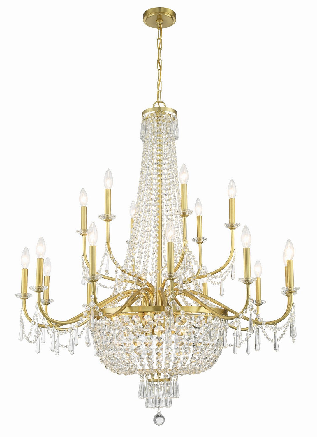 Crystorama - HWD-7722-AG - 22 Light Chandelier - Haywood - Aged Brass