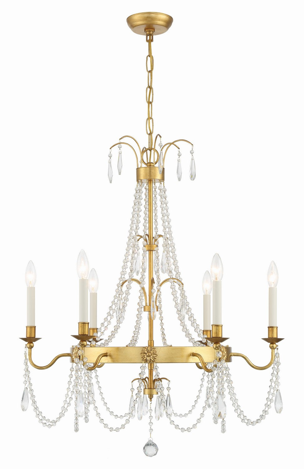 Crystorama - MAI-18606-GA - Six Light Chandelier - Maizey - Antique Gold