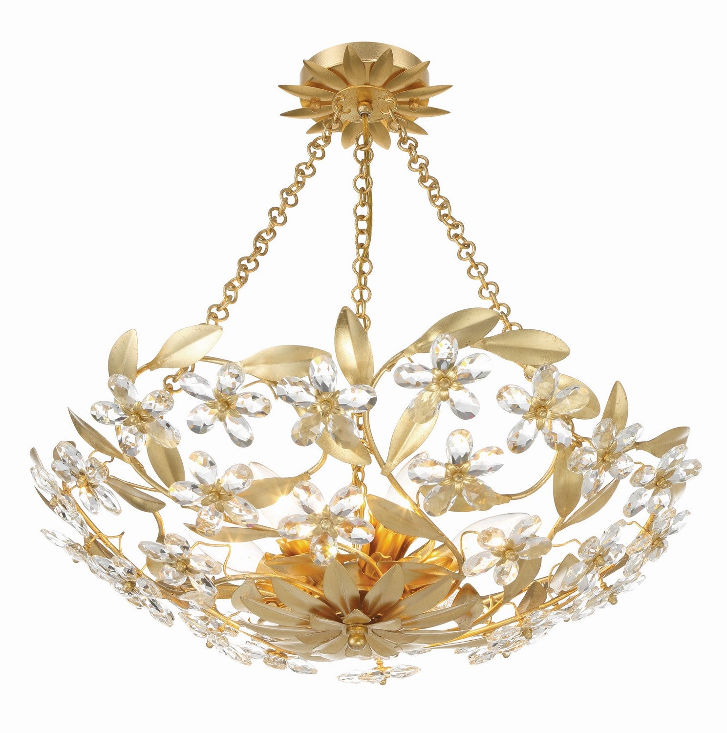 Crystorama - MSL-306-GA_CEILING - Six Light Semi Flush Mount - Marselle - Antique Gold