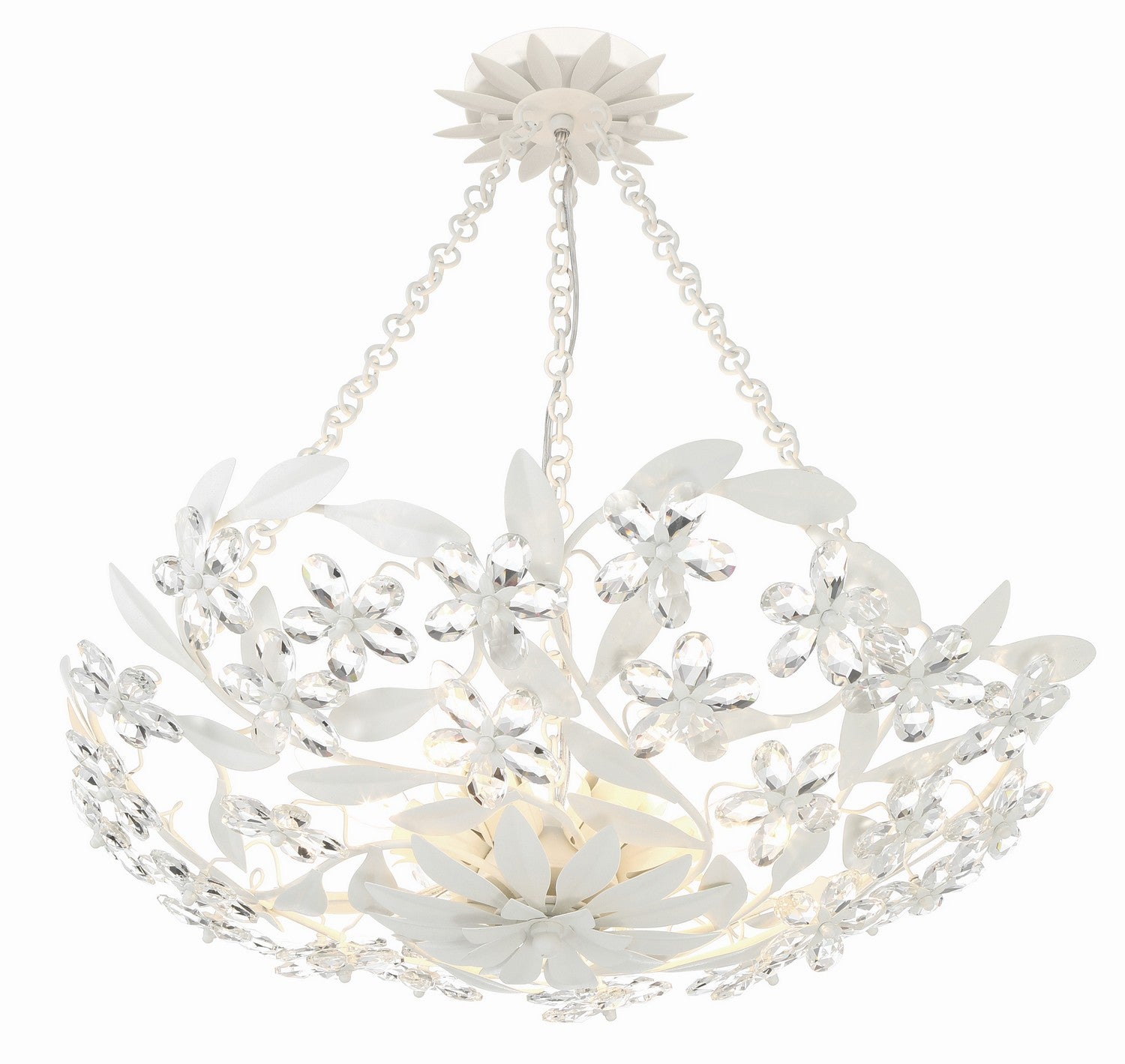 Crystorama - MSL-306-MT_CEILING - Six Light Semi Flush Mount - Marselle - Matte White