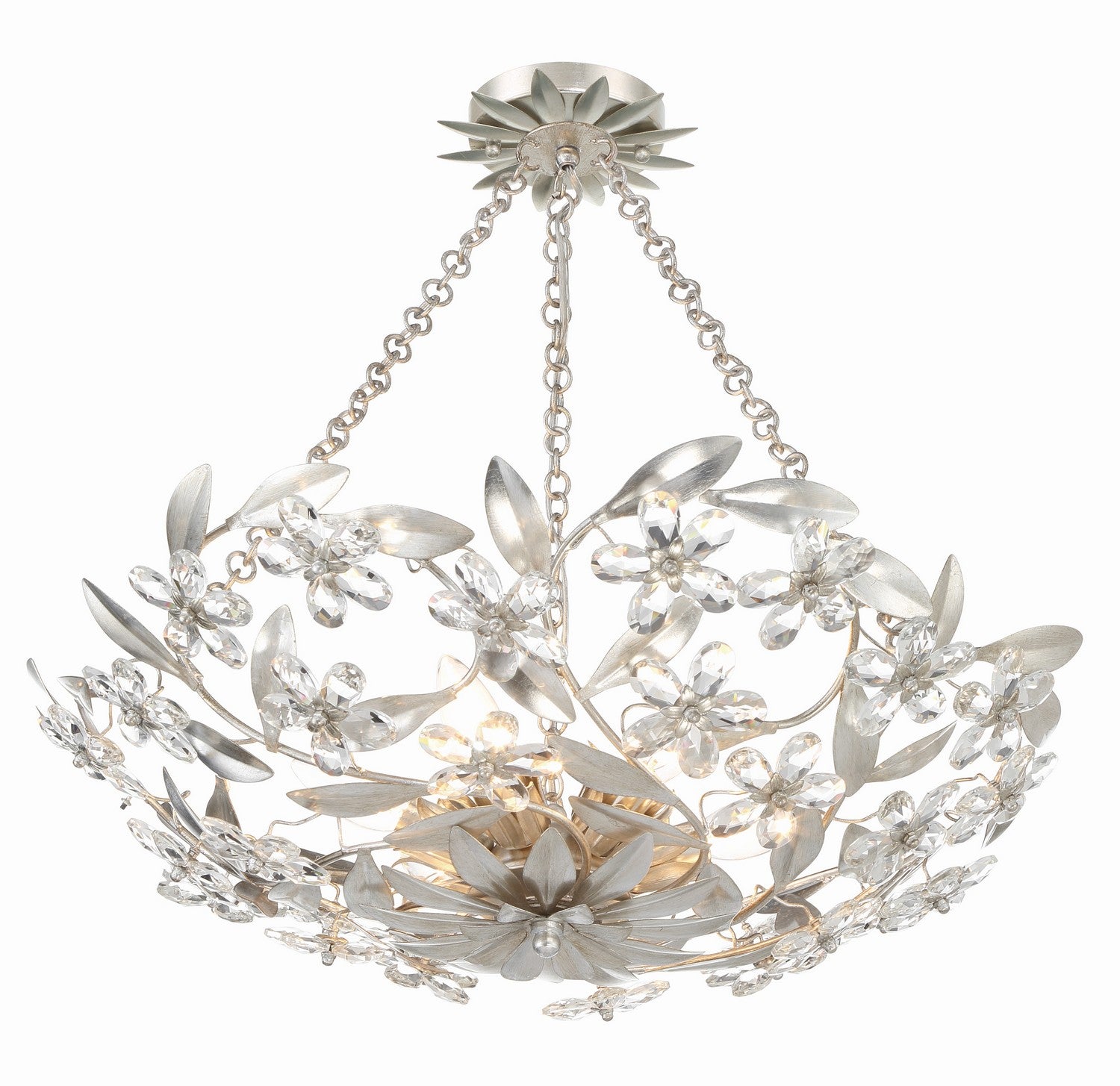 Crystorama - MSL-306-SA_CEILING - Six Light Semi Flush Mount - Marselle - Antique Silver