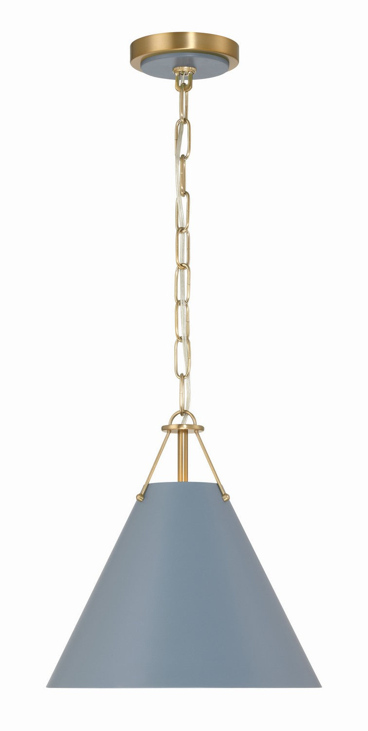 Crystorama - XAV-B8301-VG-BL - One Light Mini Pendant - Xavier - Vibrant Gold / Blue