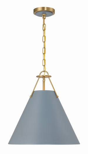 Crystorama - XAV-B8305-VG-BL - Three Light Pendant - Xavier - Vibrant Gold / Blue