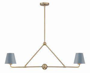 Crystorama - XAV-B9302-VG-BL - Two Light Chandelier - Xavier - Vibrant Gold / Blue