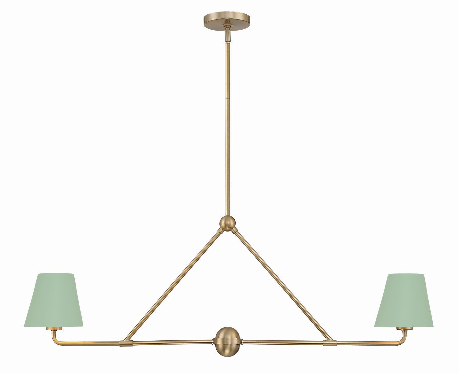 Crystorama - XAV-B9302-VG-GR - Two Light Chandelier - Xavier - Vibrant Gold / Green