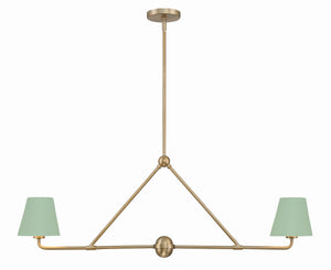 Crystorama - XAV-B9302-VG-GR - Two Light Chandelier - Xavier - Vibrant Gold / Green