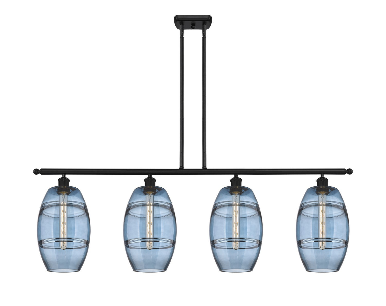 Innovations - 516-4I-BK-G557-8BL - Four Light Island Pendant - Ballston - Matte Black