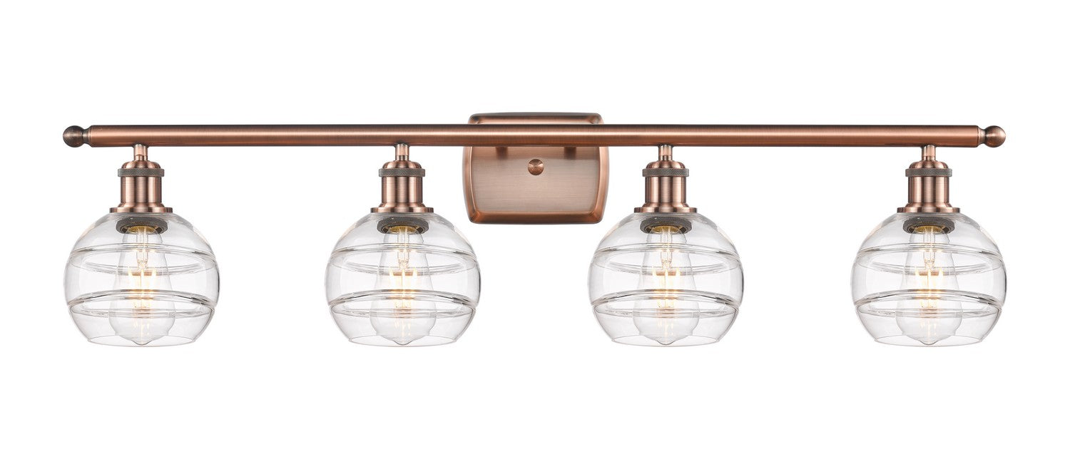 Innovations - 516-4W-AC-G556-6CL - Four Light Bath Vanity - Ballston - Antique Copper