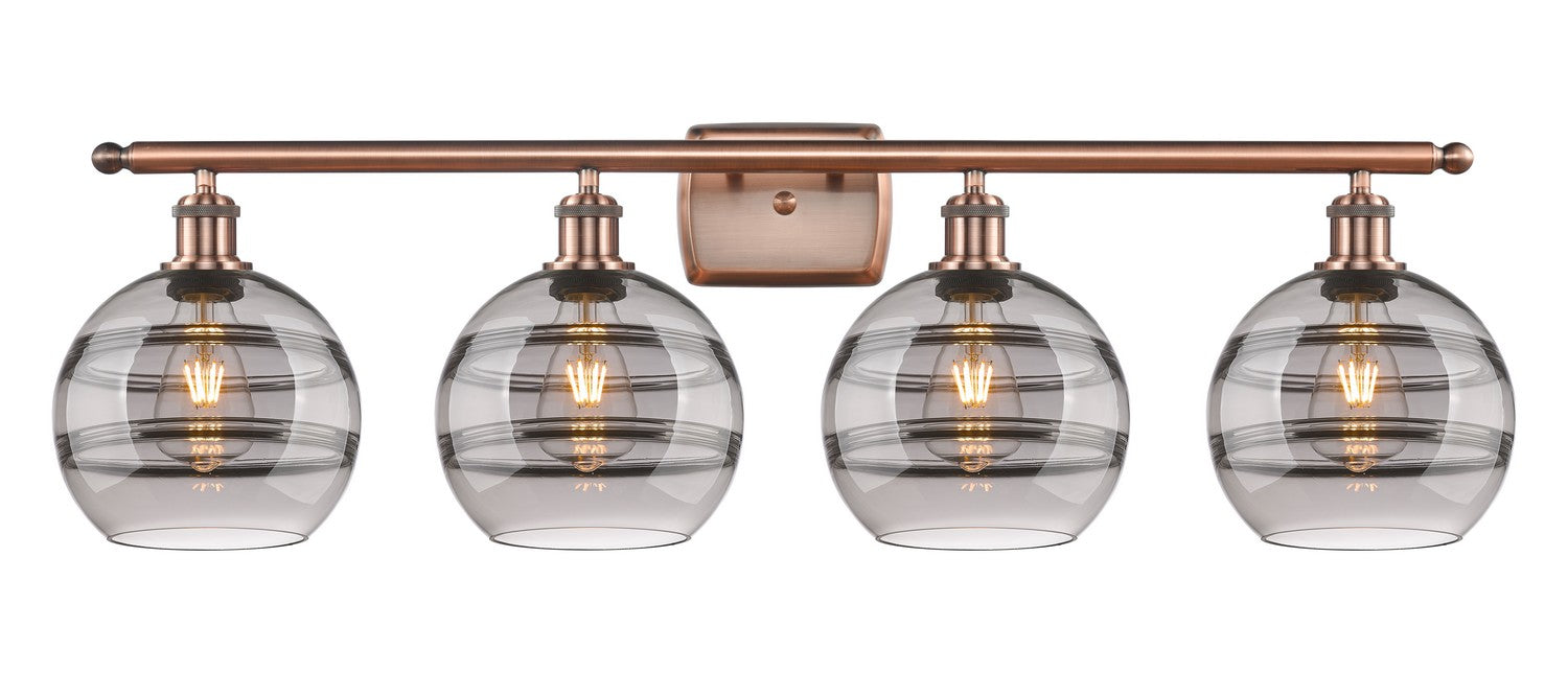 Innovations - 516-4W-AC-G556-8SM - Four Light Bath Vanity - Ballston - Antique Copper