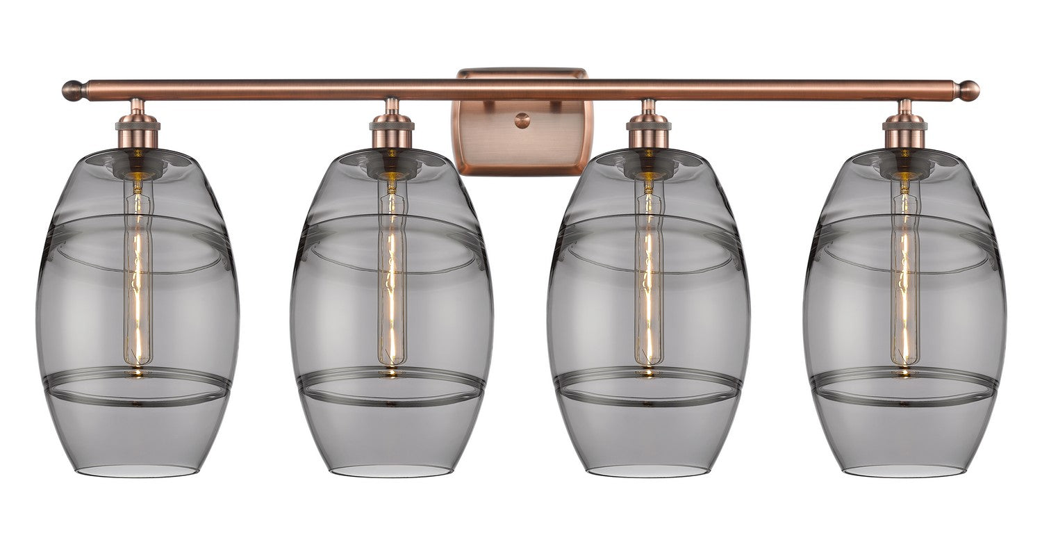 Innovations - 516-4W-AC-G557-8SM - Four Light Bath Vanity - Ballston - Antique Copper