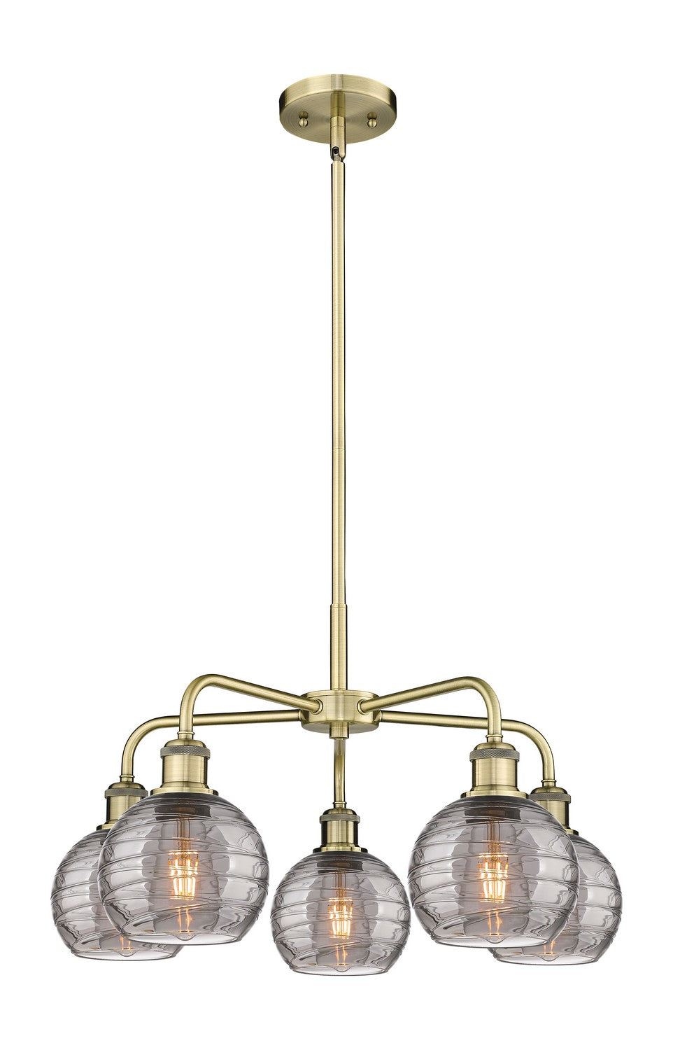 Innovations - 516-5CR-AB-G1213-6SM - Five Light Chandelier - Ballston - Antique Brass