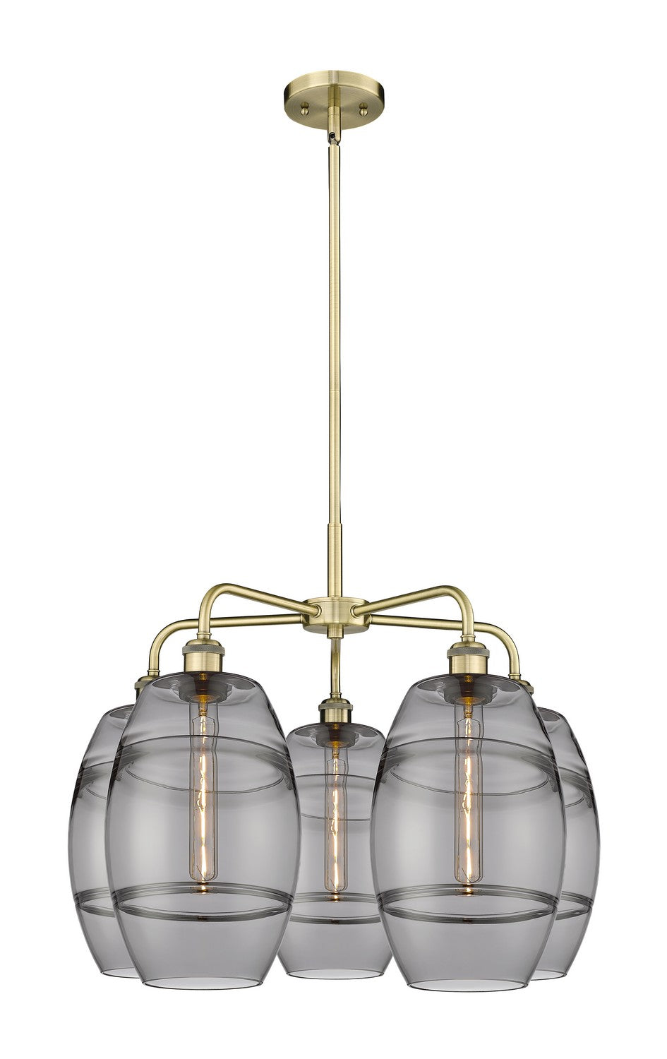 Innovations - 516-5CR-AB-G557-8SM - Five Light Chandelier - Ballston - Antique Brass