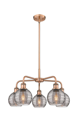 Innovations - 516-5CR-AC-G1213-6SM - Five Light Chandelier - Ballston - Antique Copper