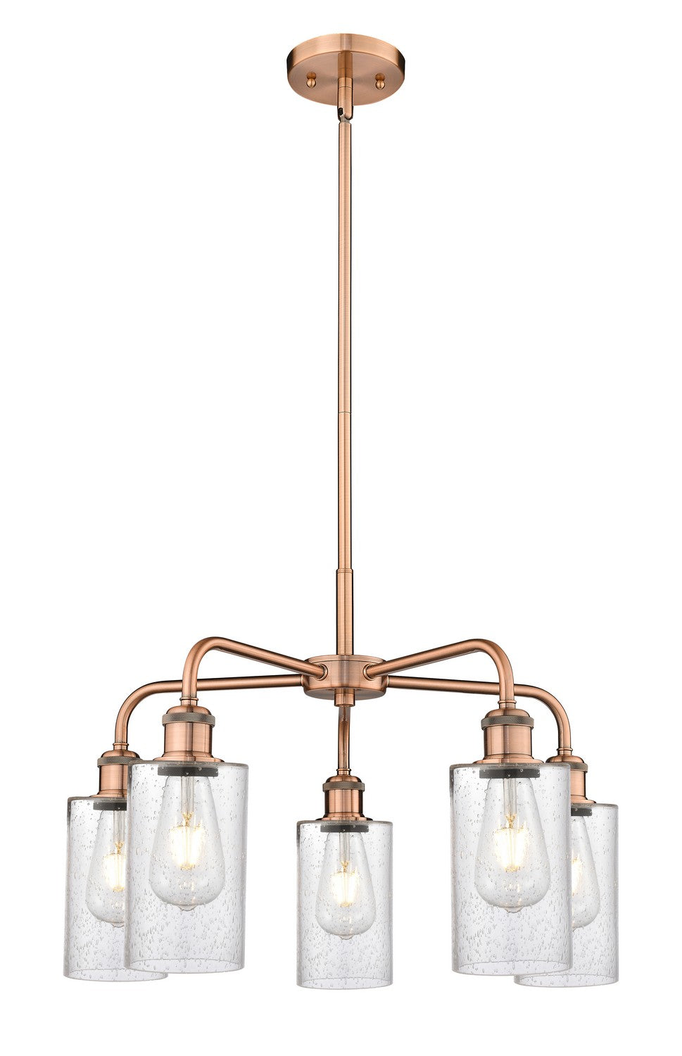 Innovations - 516-5CR-AC-G804 - Five Light Chandelier - Ballston - Antique Copper