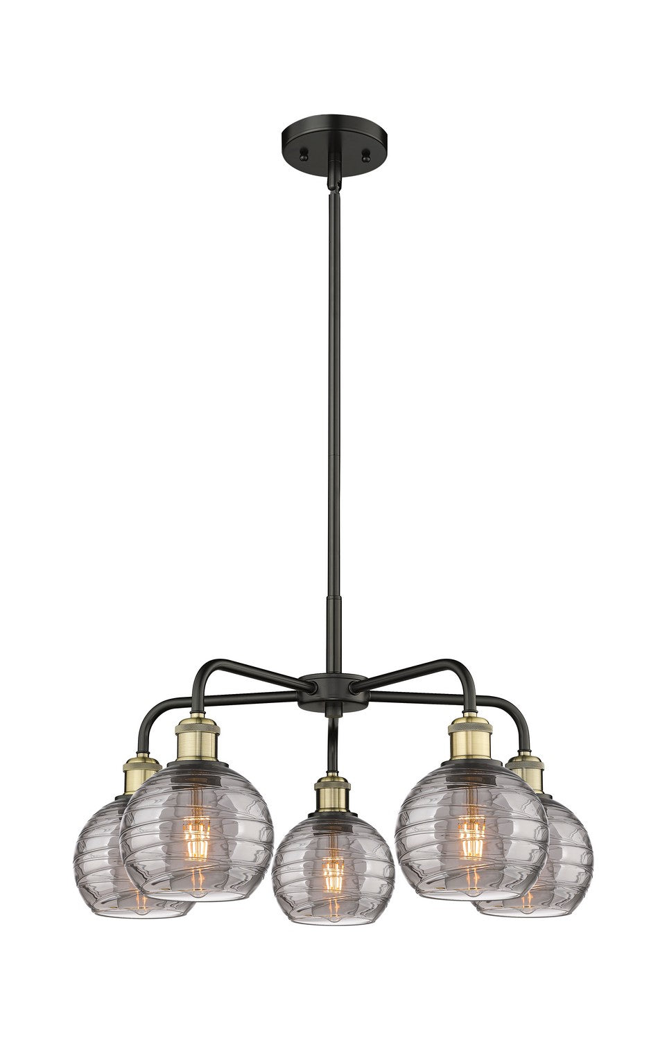 Innovations - 516-5CR-BAB-G1213-6SM - Five Light Chandelier - Downtown Urban - Black Antique Brass