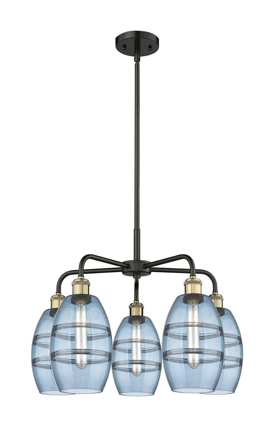 Innovations - 516-5CR-BAB-G557-6BL - Five Light Chandelier - Downtown Urban - Black Antique Brass