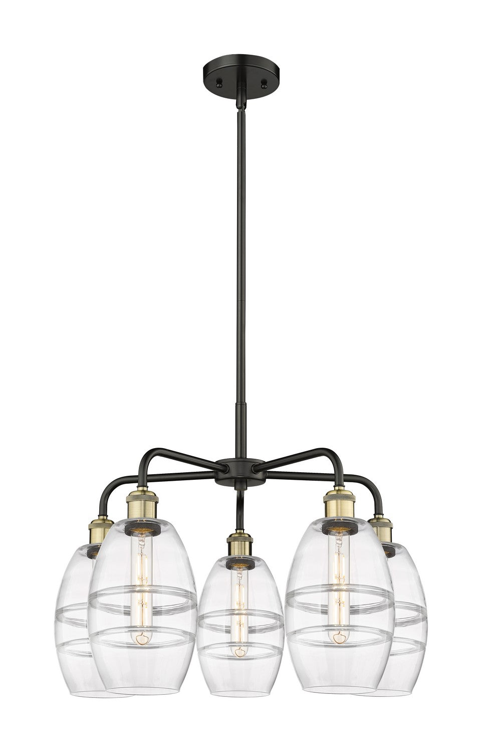 Innovations - 516-5CR-BAB-G557-6CL - Five Light Chandelier - Downtown Urban - Black Antique Brass