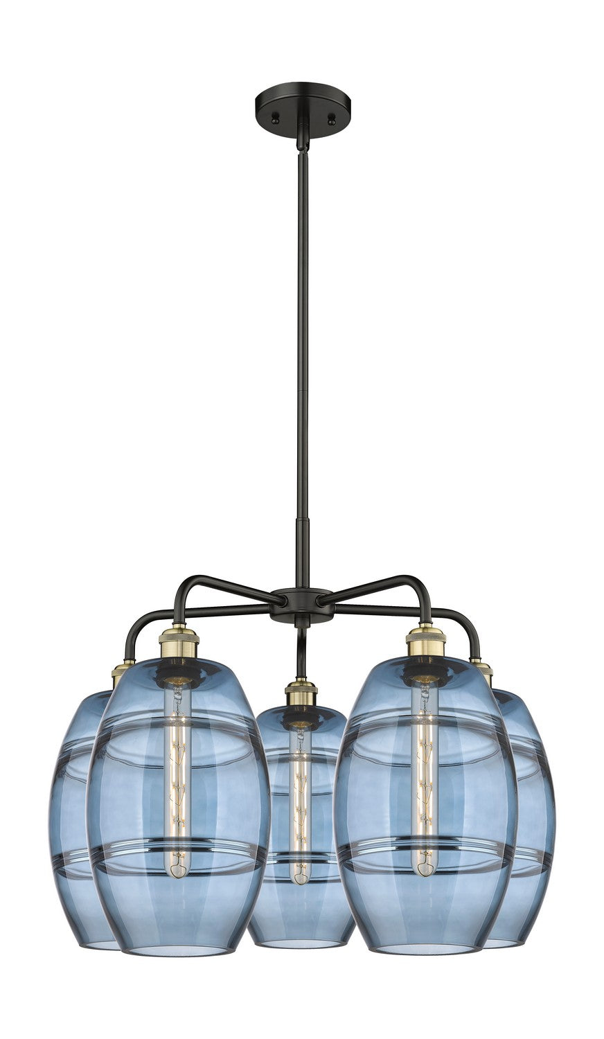 Innovations - 516-5CR-BAB-G557-8BL - Five Light Chandelier - Downtown Urban - Black Antique Brass