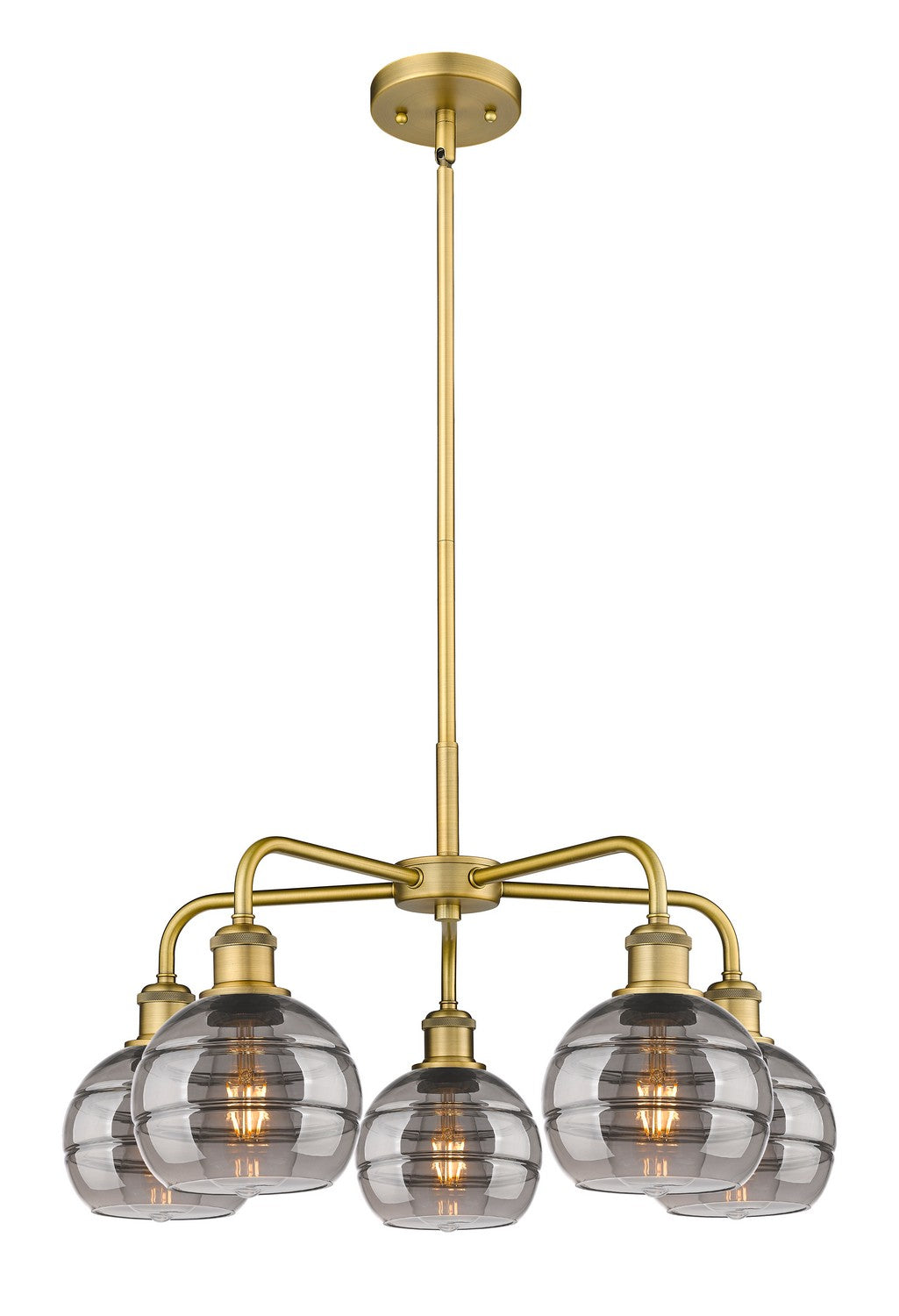 Innovations - 516-5CR-BB-G556-6SM - Five Light Chandelier - Ballston - Brushed Brass