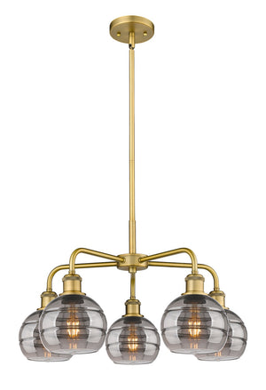 Innovations - 516-5CR-BB-G556-6SM - Five Light Chandelier - Ballston - Brushed Brass