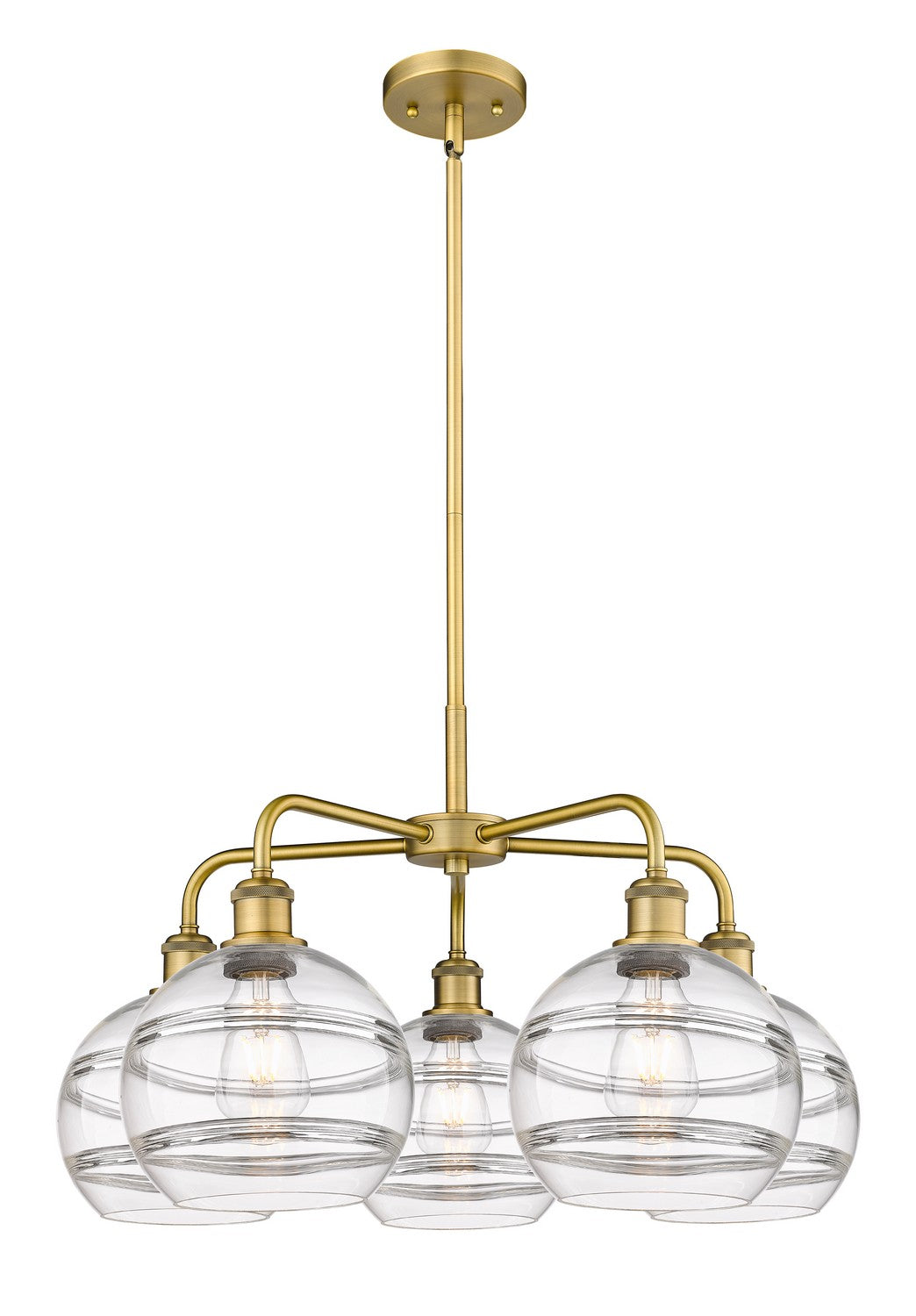 Innovations - 516-5CR-BB-G556-8CL - Five Light Chandelier - Ballston - Brushed Brass