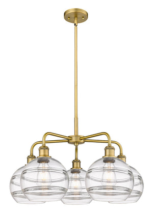 Innovations - 516-5CR-BB-G556-8CL - Five Light Chandelier - Ballston - Brushed Brass