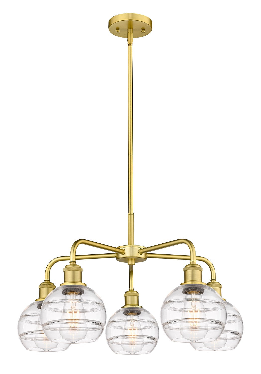 Innovations - 516-5CR-SG-G556-6CL - Five Light Chandelier - Ballston - Satin Gold