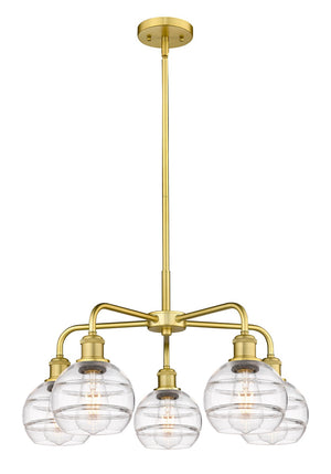 Innovations - 516-5CR-SG-G556-6CL - Five Light Chandelier - Ballston - Satin Gold