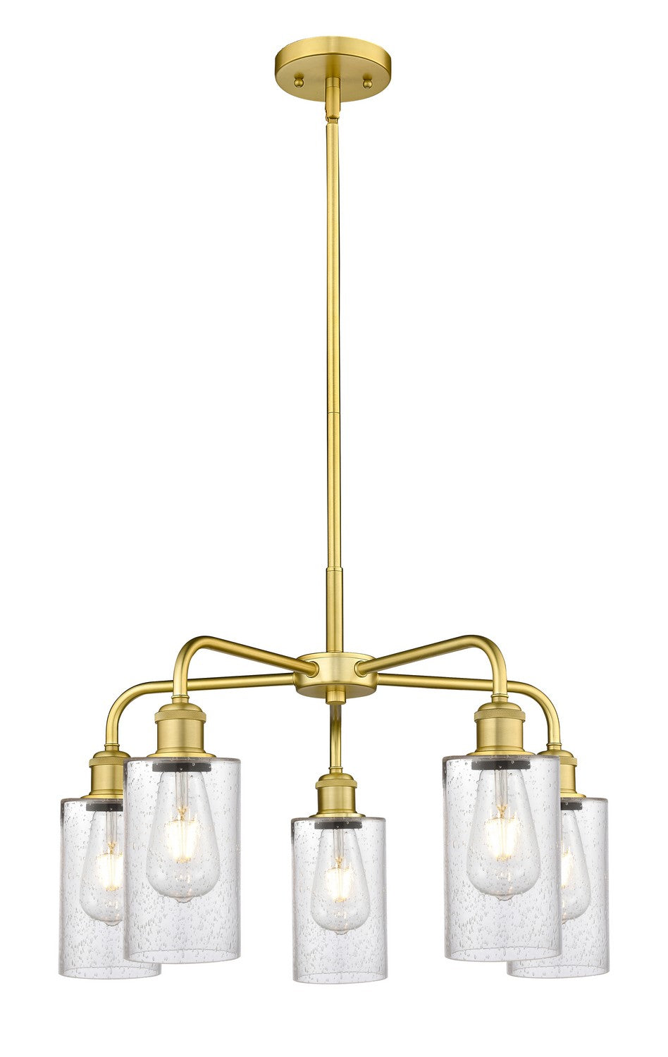 Innovations - 516-5CR-SG-G804 - Five Light Chandelier - Ballston - Satin Gold