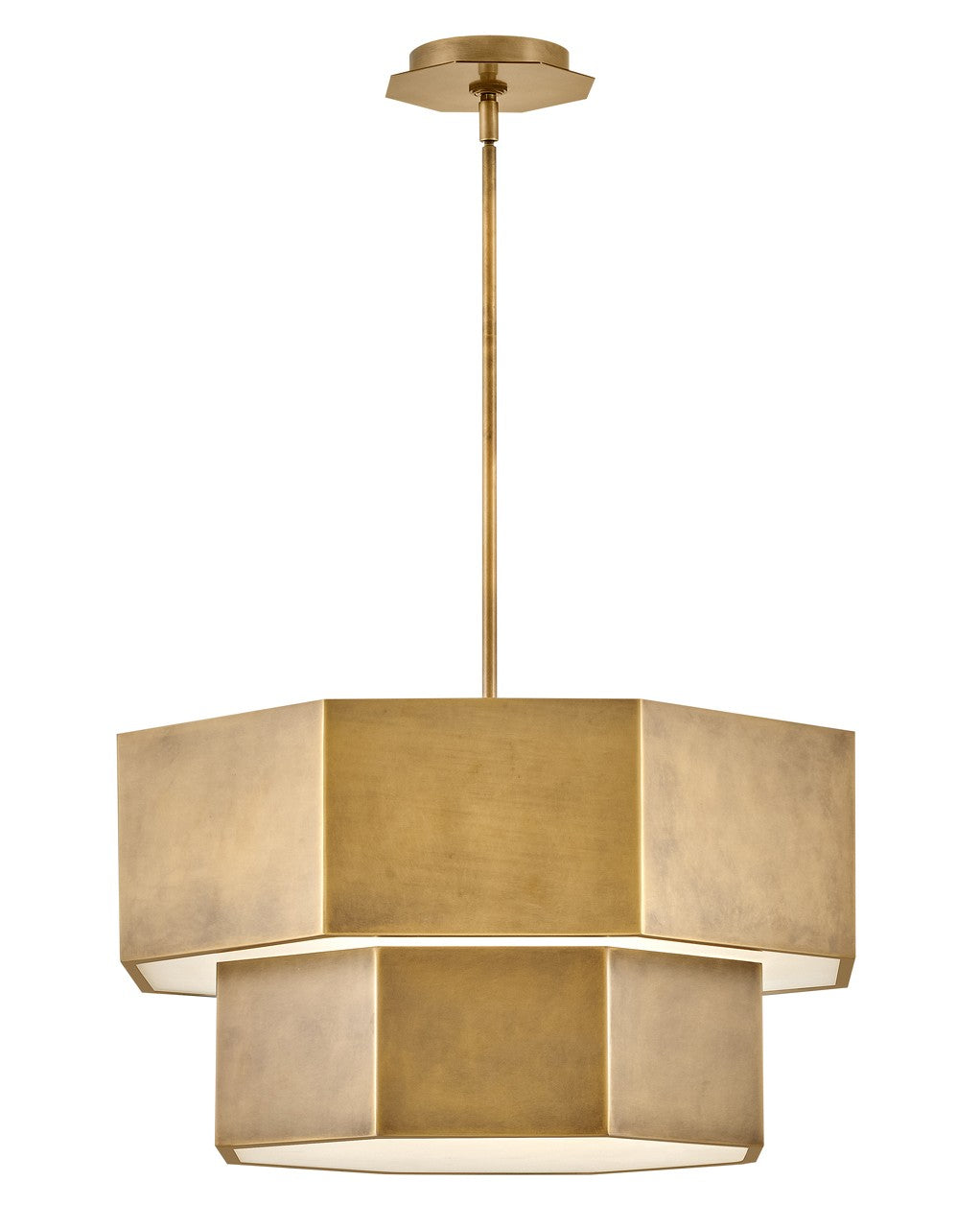 Hinkley - 46994HB - LED Convertible Chandelier - Facet - Heritage Brass