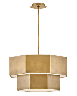 Hinkley - 46994HB - LED Convertible Chandelier - Facet - Heritage Brass