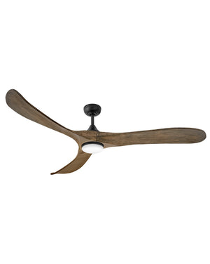 Hinkley - 903872FDB-LDD - 72"Ceiling Fan - Swell Illuminated - Matte Black