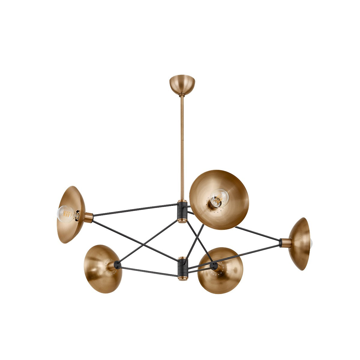 Troy Lighting - F1050-PBR/SBK - Five Light Chandelier - Axel - Patina Brass/Soft Black