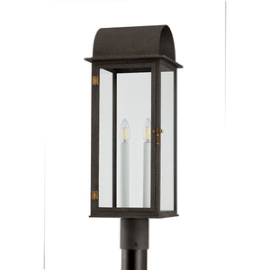 Troy Lighting - P2225-FRN/PBR - Two Light Outdoor Post Mount - Bohen - French Iron/Patina Brass