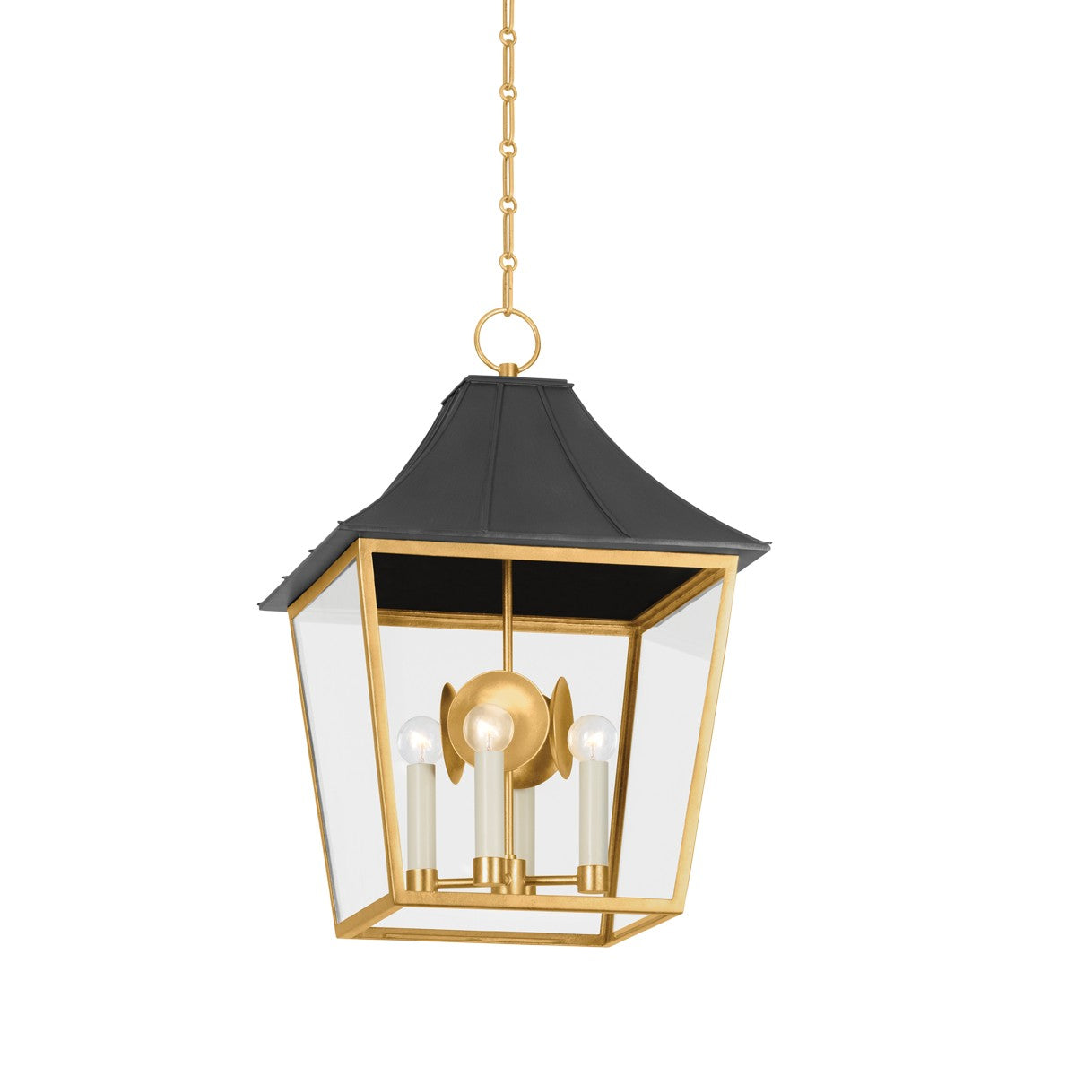 Hudson Valley - 4904-VGL/GRA - Four Light Lantern - Staatsburg - Vintage Gold Lead/ Graphite