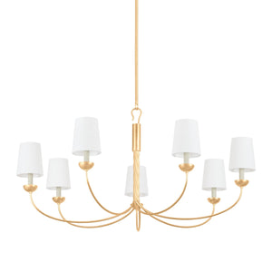 Hudson Valley - 5307-VGL - Seven Light Chandelier - Montpelier - Vintage Gold Leaf