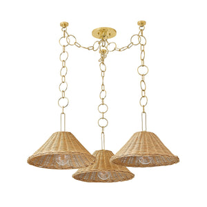 Mitzi - H831803-AGB - Three Light Chandelier - Dalia - Aged Brass