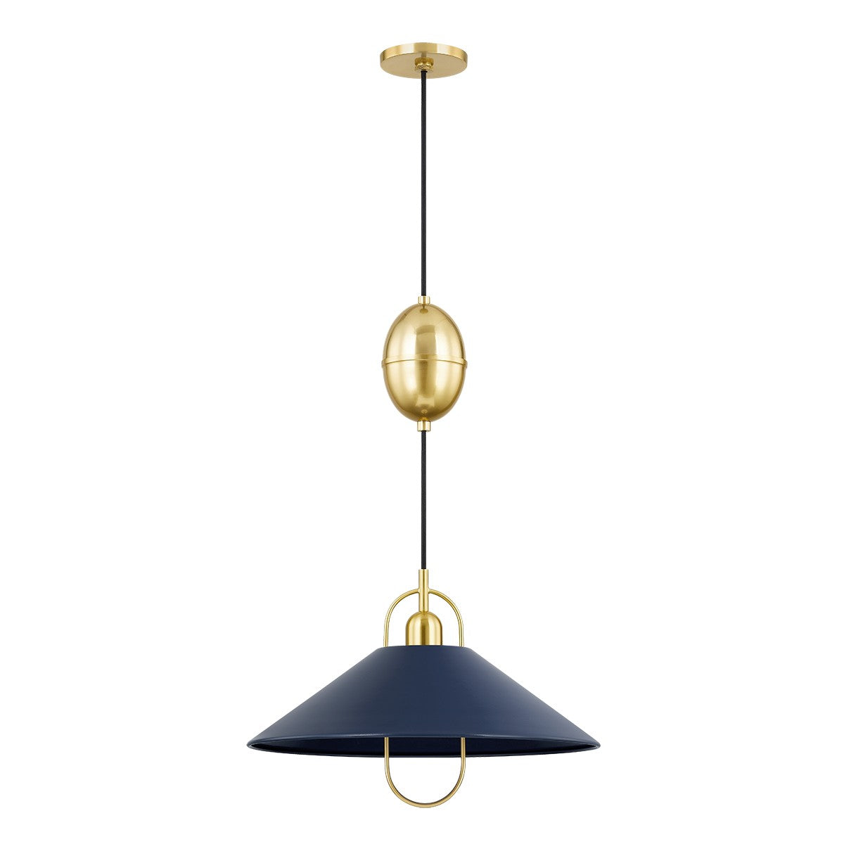 Mitzi - H866701-AGB/SNY - One Light Pendant - Mariel - Aged Brass/Soft Navy