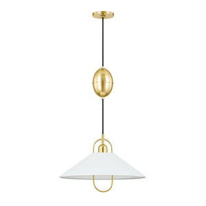 Mitzi - H866701-AGB/SWH - One Light Pendant - Mariel - Aged Brass/Soft White