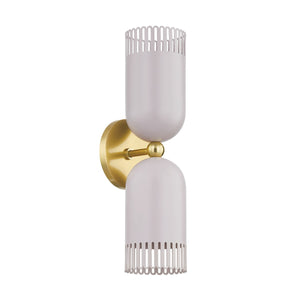 Mitzi - H884102-AGB/SPG - Two Light Wall Sconce - Liba - Aged Brass/Soft Peignoir