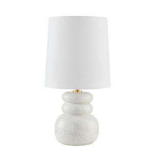 Mitzi - HL889201-AGB/CPC - One Light Table Lamp - Corinne - Aged Brass/Ceramic Peignoir Crackle