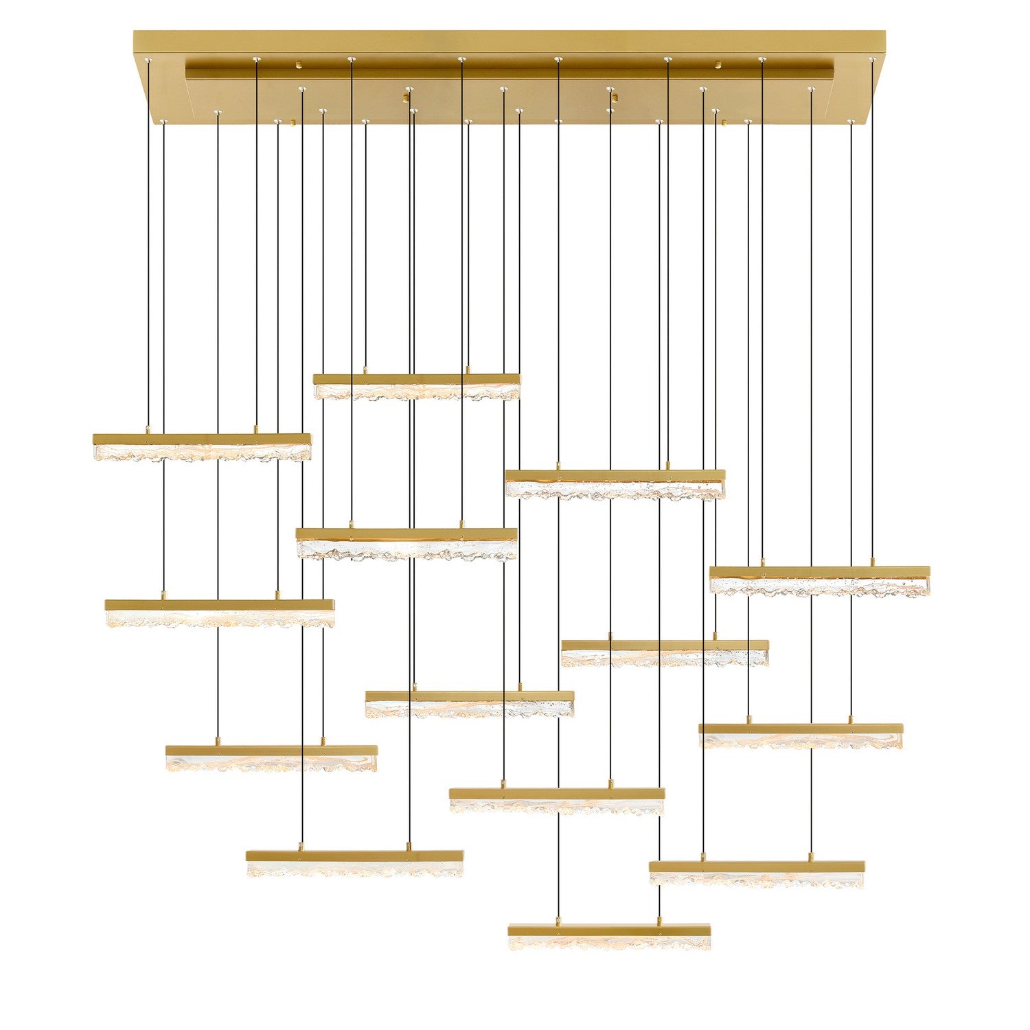 CWI Lighting - 1588P60-14-624 - LED Chandelier - Stagger - Brass