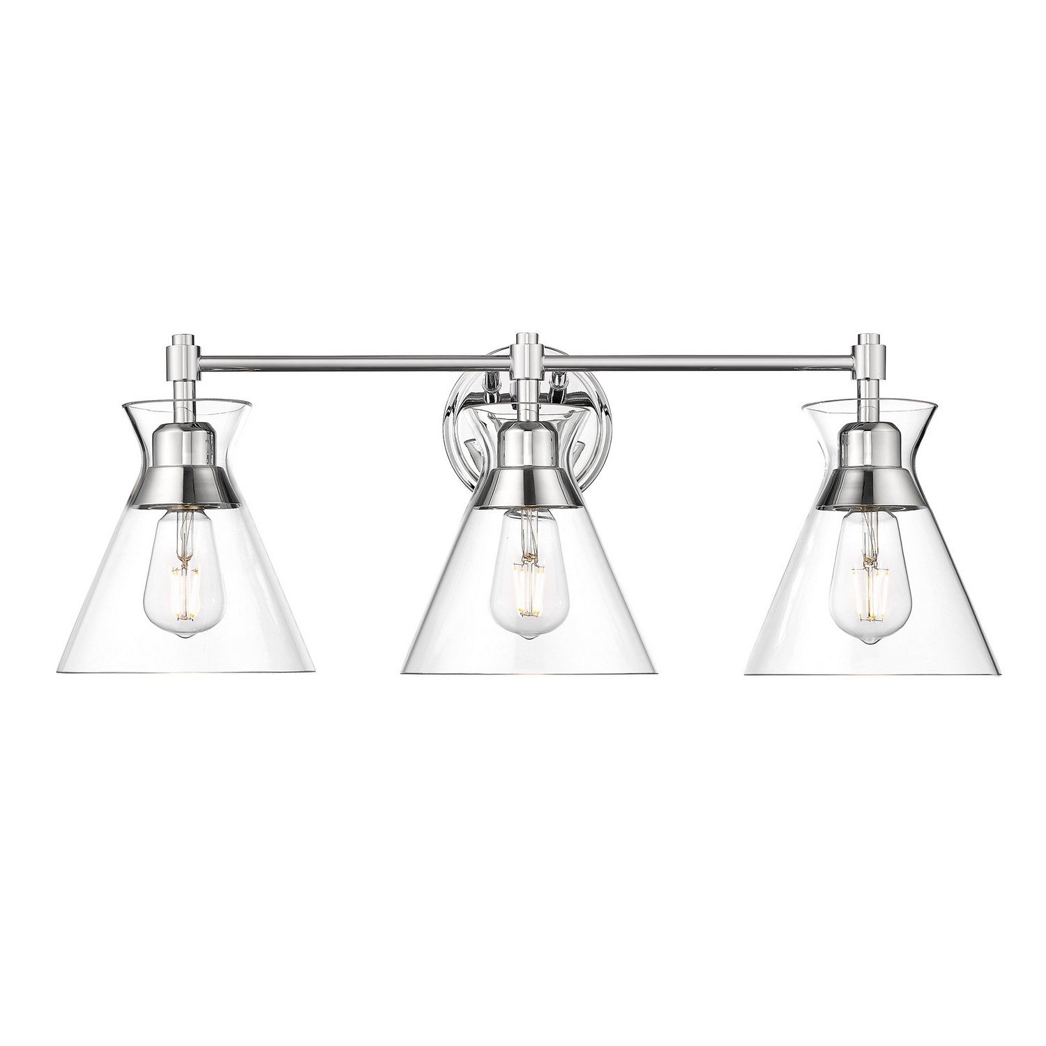 Golden - 0511-BA3 CH-CLR - Three Light Bath Vanity - Malta CH - Chrome