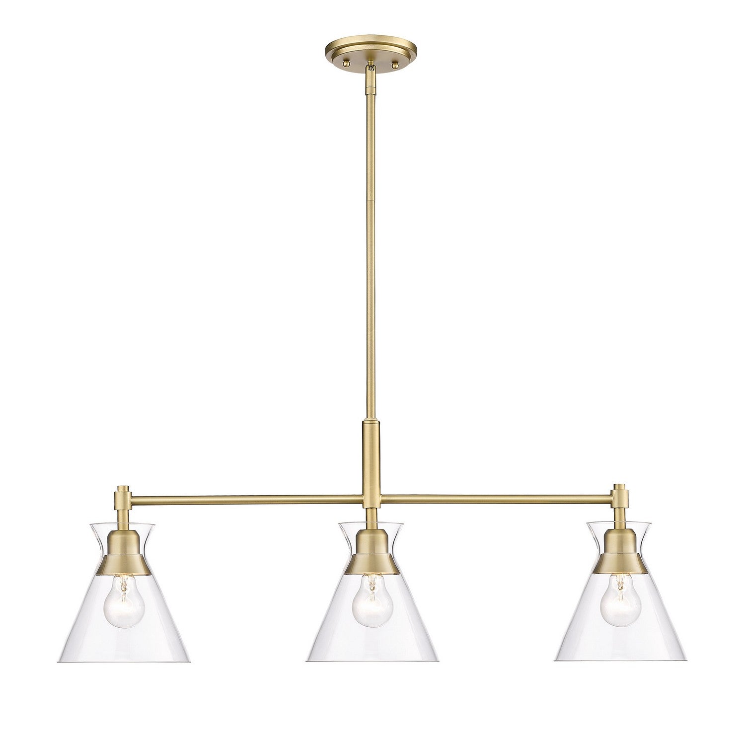 Golden - 0511-LP BCB-CLR - Three Light Linear Pendant - Malta BCB - Brushed Champagne Bronze