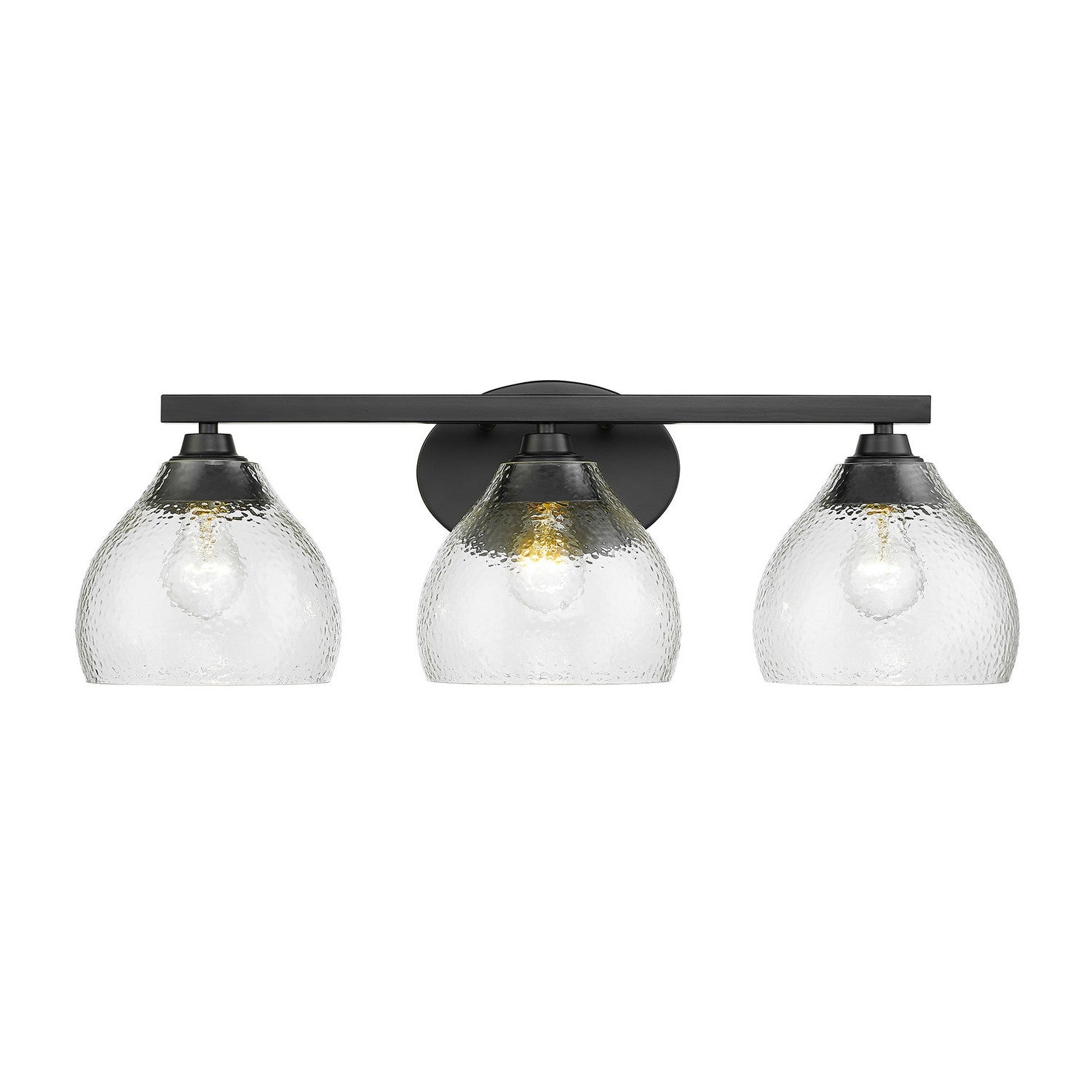 Golden - 1094-BA3 BLK-HCG - Three Light Bath Vanity - Ariella BLK - Matte Black